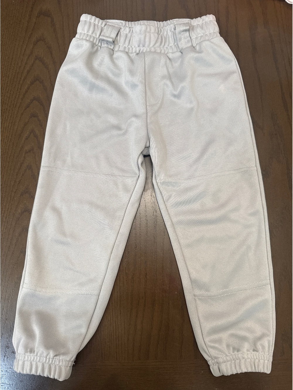 QBK Boys' 3T Light Gray Polyester Athletic Pants with Elastic Waist and Drawcord